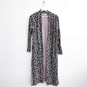 Smash + Tess Womens Leopard Print Duster Cardigan Small